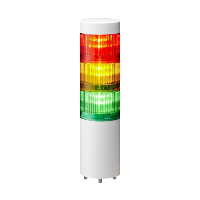 Patlite LR6-302WJNW-RYG 60mm 3-tier Signal Tower, 24V DC, Direct Mount with Cable, No Flashing/Buzzer, Off-white Patlite LR6-302WJNW-RYG 60mm 3-tier Signal Tower, 24V DC, Direct Mount with Cable, No Flashing/Buzzer, Off-white