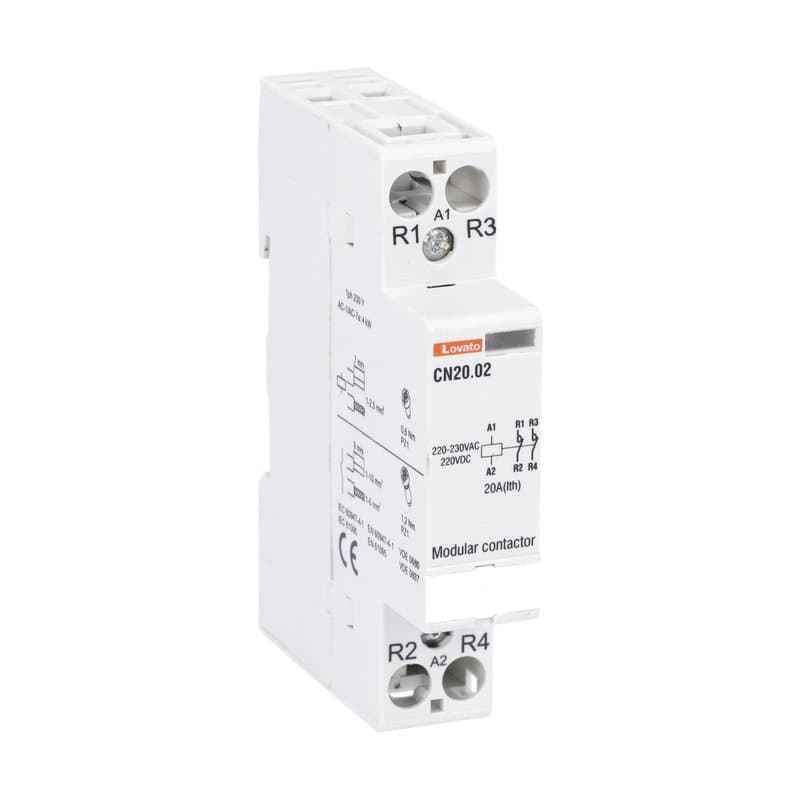 Lovato Electric CN2002220 CN2002220 Lovato - Modular contactor, one or two-pole, 20A AC1, 220...230VAC (2NC) Lovato Electric CN2002220 CN2002220 Lovato - Modular contactor, one or two-pole, 20A AC1, 220...230VAC (2NC)