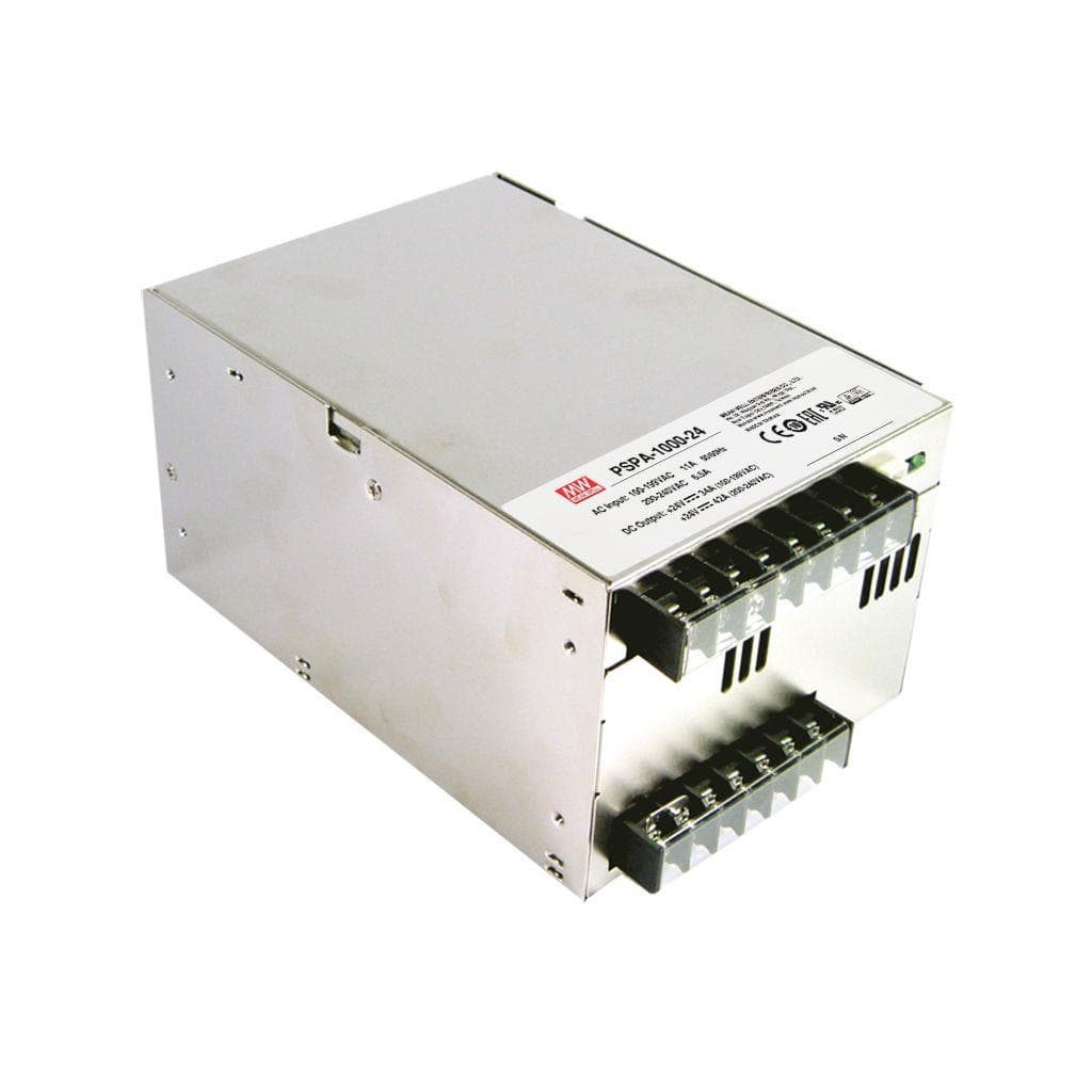 MEAN WELL PSPA-1000-12 AC-DC Single output Enclosed power supply; Output 12Vdc at 80A; PFC and Parallel function; remote ON/OFF; DC OK signal MEAN WELL PSPA-1000-12 AC-DC Single output Enclosed power supply; Output 12Vdc at 80A; PFC and Parallel function; remote ON/OFF; DC OK signal