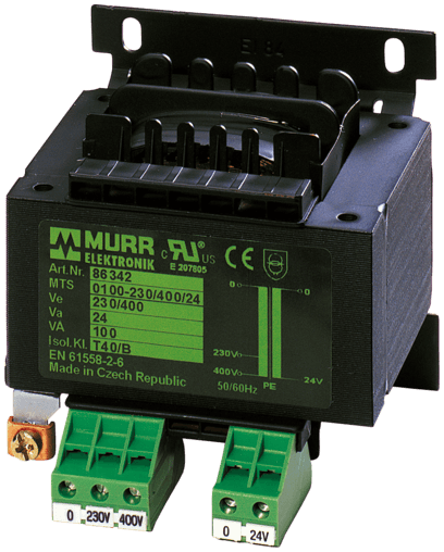 Murr Elektronik 6686348 6686348 Murrelektronik - MTS 1-PHASE CONTROL AND ISOLATION TRANSFORMER, P: 100VA IN: 230/400VAC OUT: 230VAC, for screw and DIN-rail mounting, with spring clamp connection Murr Elektronik 6686348 6686348 Murrelektronik - MTS 1-PHASE CONTROL AND ISOLATION TRANSFORMER, P: 100VA IN: 230/400VAC OUT: 230VAC, for screw and DIN-rail mounting, with spring clamp connection