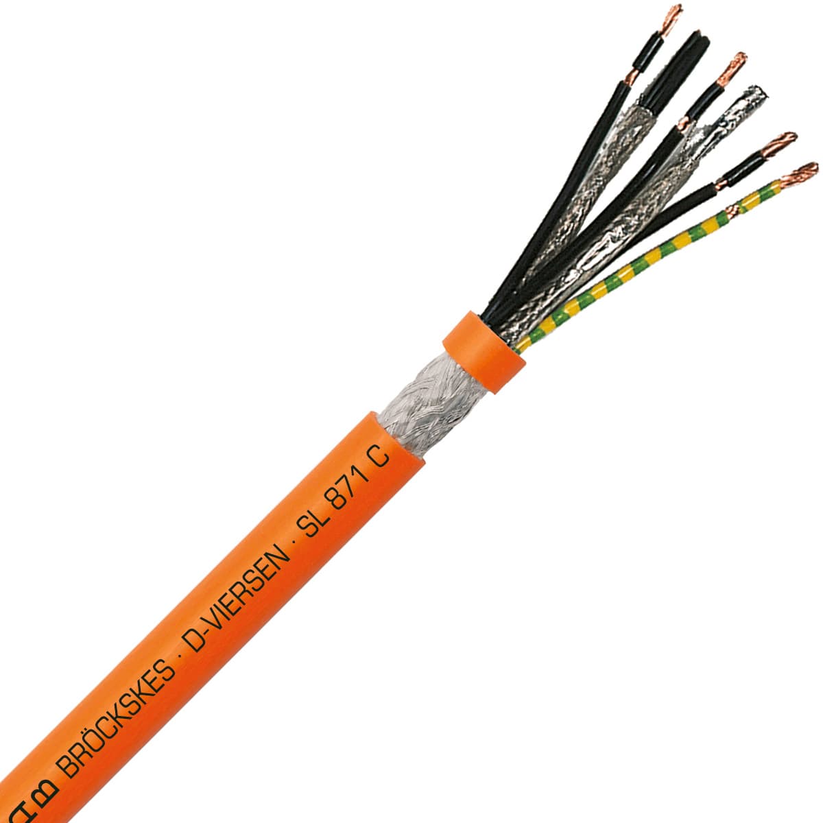 SAB 8711470 SL 871 C - 8 AWG/4c + 16 AWG/1pr, shielded continuous flex servo motor halogen-free cable, UL, CSA, CE, RoHS SAB 8711470 SL 871 C - 8 AWG/4c + 16 AWG/1pr, shielded continuous flex servo motor halogen-free cable, UL, CSA, CE, RoHS