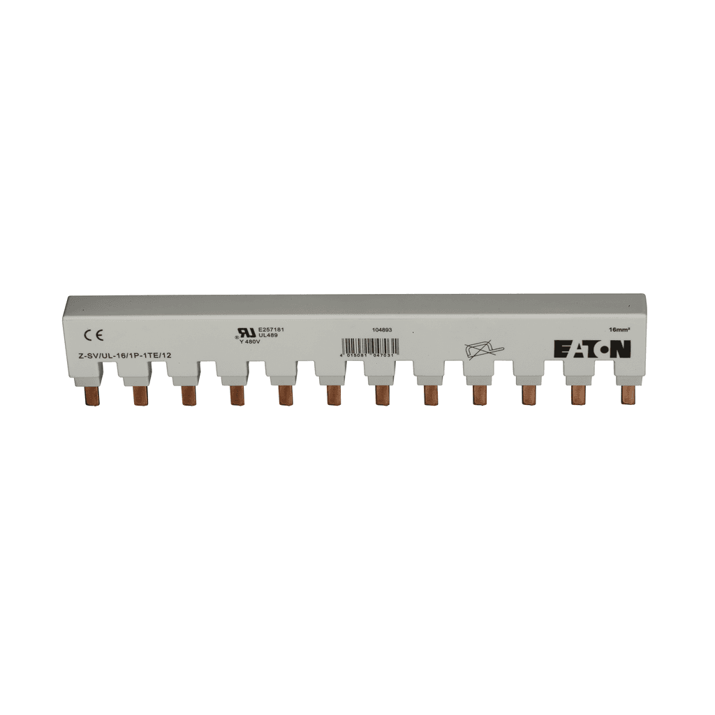 Eaton Z-SV/UL-16/1P-1TE/12 Z-SV/UL-16/1P-1TE/12 Eaton - UL 489 Miniature Circuit Breaker Accessory - Terminal Type Phase Bus Bar Eaton Z-SV/UL-16/1P-1TE/12 Z-SV/UL-16/1P-1TE/12 Eaton - UL 489 Miniature Circuit Breaker Accessory - Terminal Type Phase Bus Bar