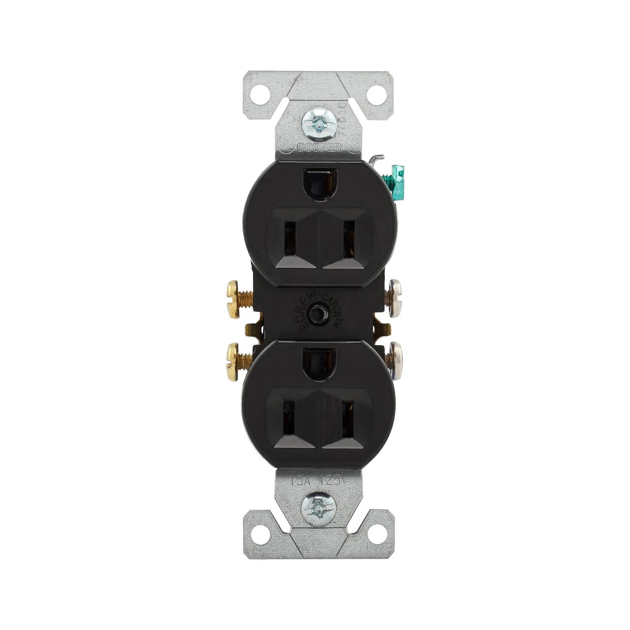 Eaton 270BLK 270BLK Eaton - Eaton residential grade duplex receptacle, #14-10 AWG, 15A, Commercial|Residential, Flush, 125V, Side and push, Black, Brass, Impact-resistant thermoplastic, 5-15R, Duplex, Screw, Thermoplastic, Core pack Eaton 270BLK 270BLK Eaton - Eaton residential grade duplex receptacle, #14-10 AWG, 15A, Commercial|Residential, Flush, 125V, Side and push, Black, Brass, Impact-resistant thermoplastic, 5-15R, Duplex, Screw, Thermoplastic, Core pack