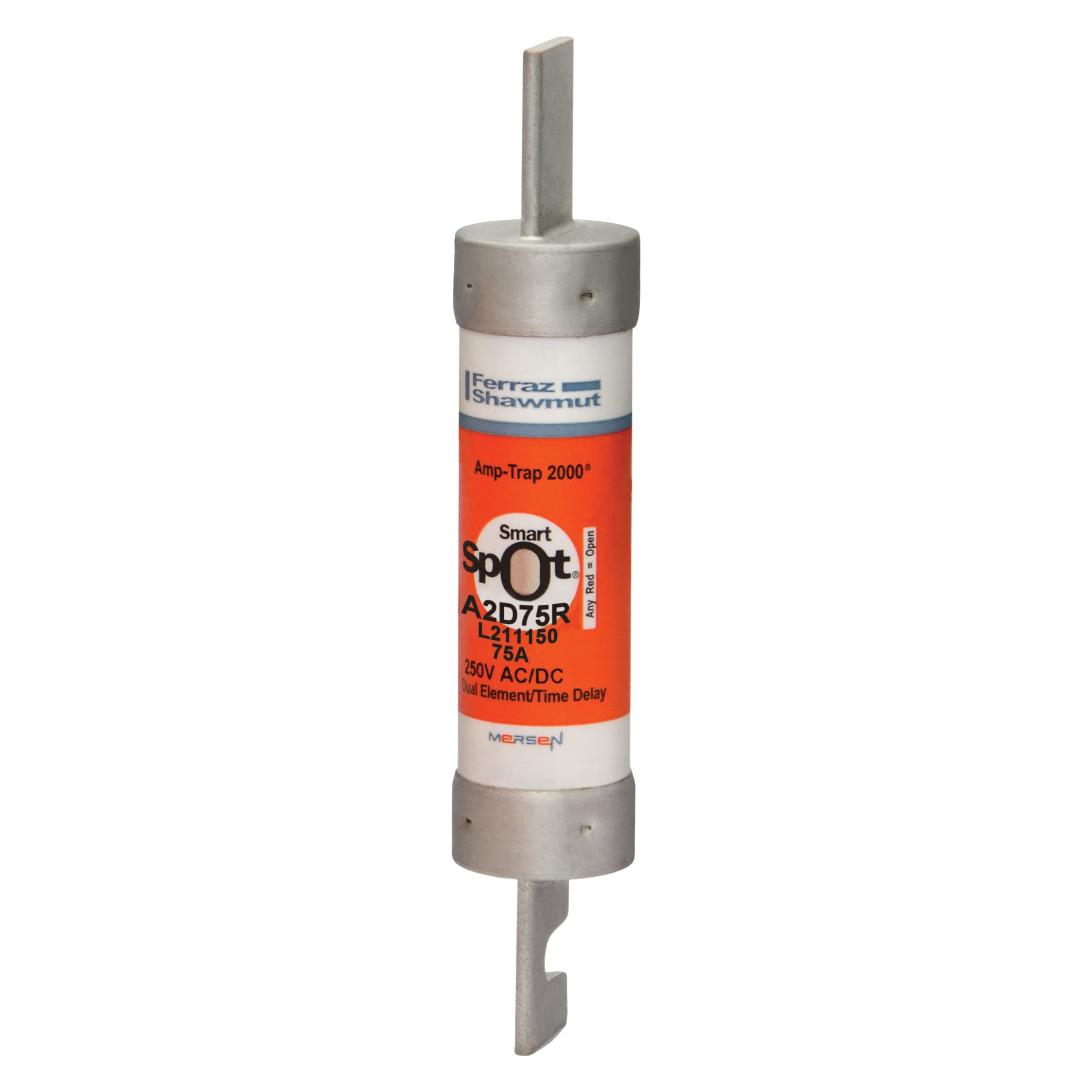 Mersen A2D75R A2D75R Mersen - Fuse A2D-R - Class RK1 - Time-Delay 250VAC 250VDC 75A Blade SmartSpot® Amp-Trap 2000® Mersen A2D75R A2D75R Mersen - Fuse A2D-R - Class RK1 - Time-Delay 250VAC 250VDC 75A Blade SmartSpot® Amp-Trap 2000®