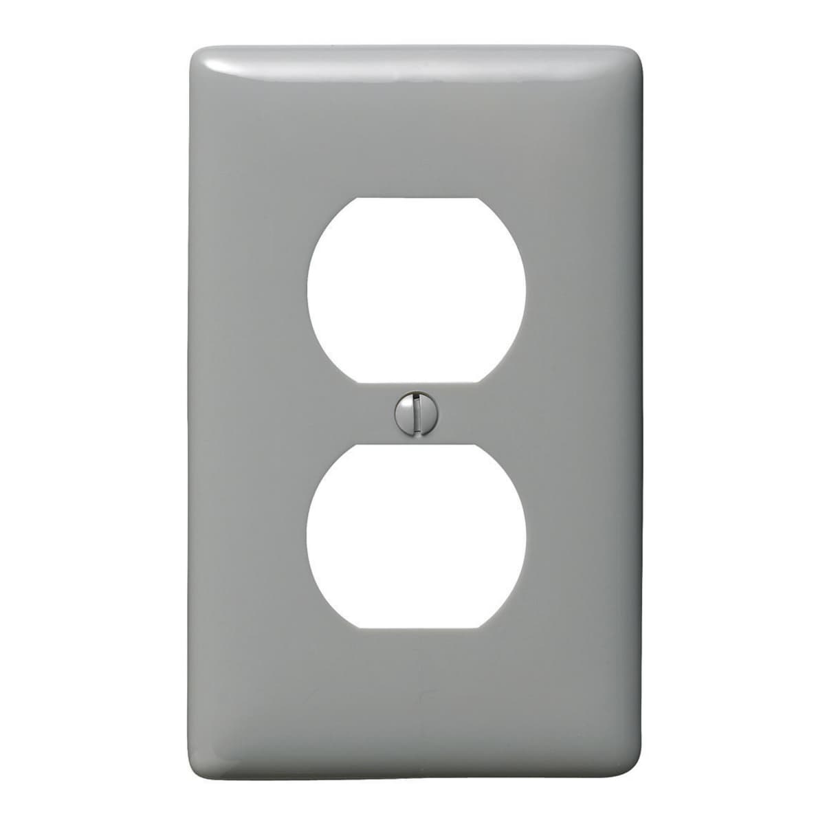 Hubbell NP8GY Wallplates and Box Covers, Wallplate, Nylon, 1-Gang, 1) Duplex, Gray.  ; Reinforcement ribs for extra strength ; Captive screw feature holds mounting screw in place ; High-impact, self-extinguishing nylon material ; Standard Size is 1/8" larger to give yo Hubbell NP8GY Wallplates and Box Covers, Wallplate, Nylon, 1-Gang, 1) Duplex, Gray.  ; Reinforcement ribs for extra strength ; Captive screw feature holds mounting screw in place ; High-impact, self-extinguishing nylon material ; Standard Size is 1/8" larger to give yo