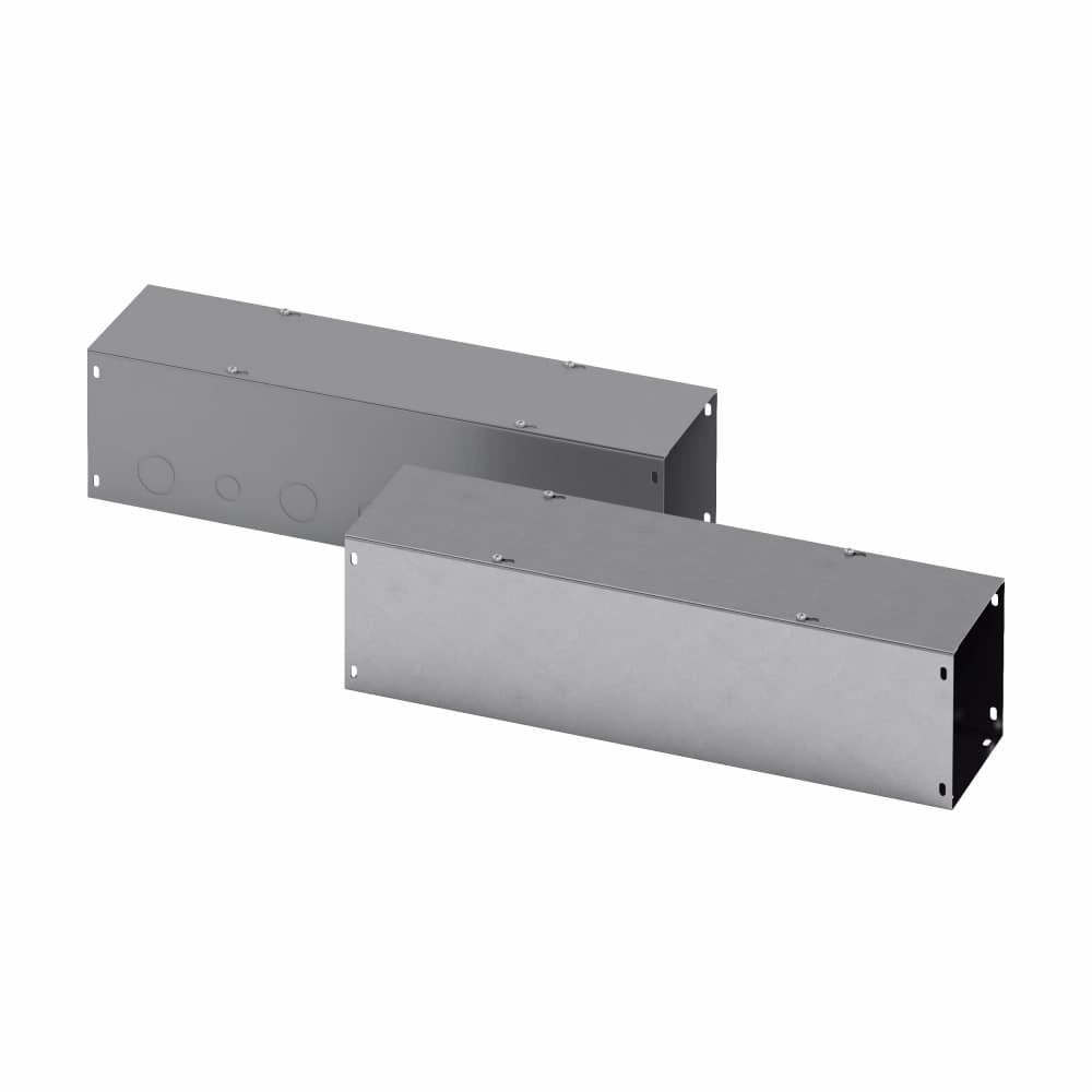 Eaton 6612 GTGV NK Eaton B-Line series wiring trough, 6" height, 12" length, 6" width, GTGV NK wiring trough, Thru holes, No knockouts, Screw cover, NEMA 1, Galvanized steel, Plated screws, Gray, 16 gauge Eaton 6612 GTGV NK Eaton B-Line series wiring trough, 6" height, 12" length, 6" width, GTGV NK wiring trough, Thru holes, No knockouts, Screw cover, NEMA 1, Galvanized steel, Plated screws, Gray, 16 gauge