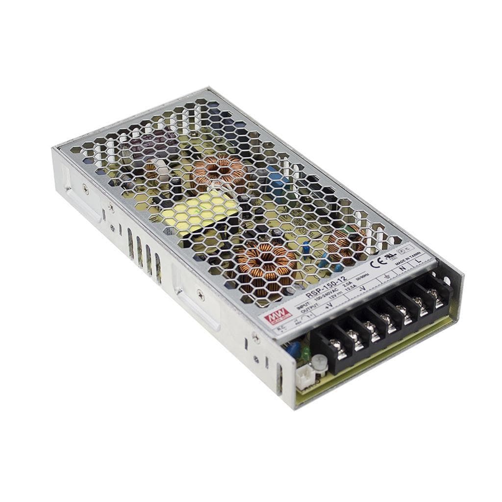 MEAN WELL RSP-75-12 AC-DC Single Output Enclosed power supply; Output 12VDC Single Output at 6.3A; PFC; free air convection; Ultra low profile 30mm MEAN WELL RSP-75-12 AC-DC Single Output Enclosed power supply; Output 12VDC Single Output at 6.3A; PFC; free air convection; Ultra low profile 30mm
