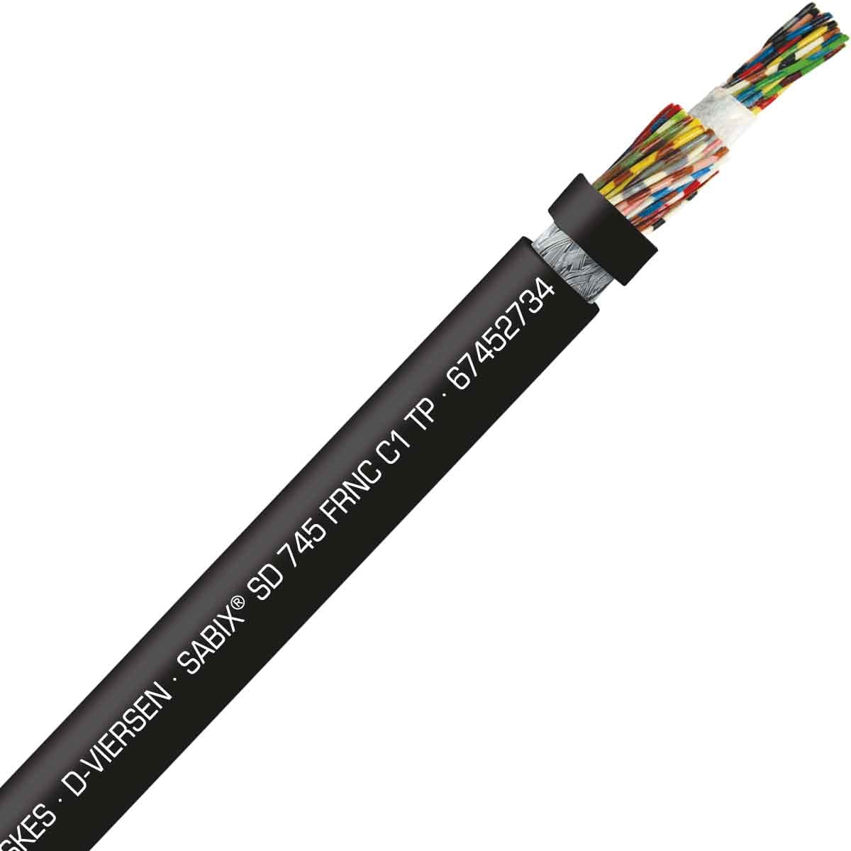 SAB 67452734 SABIX SD 745 C FRNC C1 TP - 22 AWG/27pr, shielded halogen-free flame retardant continuous flex data cable, CE, RoHS SAB 67452734 SABIX SD 745 C FRNC C1 TP - 22 AWG/27pr, shielded halogen-free flame retardant continuous flex data cable, CE, RoHS