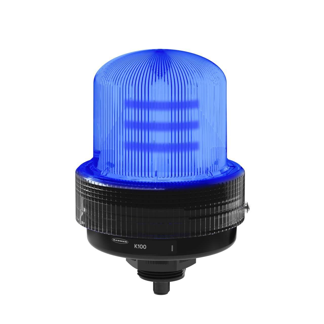 Banner K100B-BLZBQ Banner K100B-BLZBQ - K100 Basic Daylight Visible Beacon: 1-Color Indicator; 100-240 V ac; Polycarbonate; IP66; Blue; 5-pin Micro Integral QD Banner K100B-BLZBQ Banner K100B-BLZBQ - K100 Basic Daylight Visible Beacon: 1-Color Indicator; 100-240 V ac; Polycarbonate; IP66; Blue; 5-pin Micro Integral QD