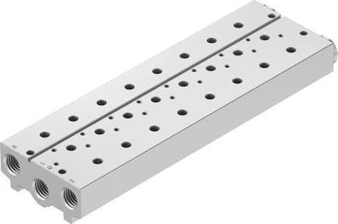 Festo 8026266 manifold block VABM-B10-25S-G38-7 Grid dimension: 27,5 mm, Assembly position: Any, Max. number of valve positions: 7, Corrosion resistance classification CRC: 2 - Moderate corrosion stress, Product weight: 1143 g Festo 8026266 manifold block VABM-B10-25S-G38-7 Grid dimension: 27,5 mm, Assembly position: Any, Max. number of valve positions: 7, Corrosion resistance classification CRC: 2 - Moderate corrosion stress, Product weight: 1143 g