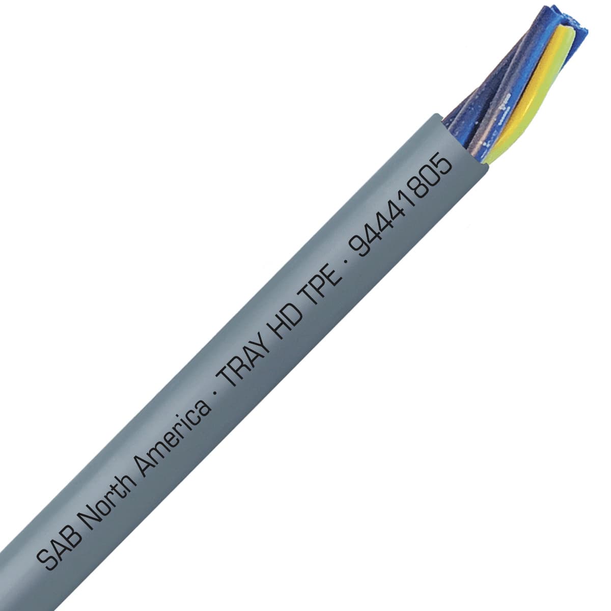 SAB 94441805 TRAY HD TPE - 18 AWG/5c, heavy duty exposed run TPE tray cable with blue conductors, UL, CSA, CE, RoHS SAB 94441805 TRAY HD TPE - 18 AWG/5c, heavy duty exposed run TPE tray cable with blue conductors, UL, CSA, CE, RoHS