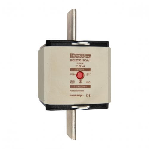 Mersen D1030541A NH fuse-link gTr, 400VAC, size 3, 315KVA, centre indicator/insulated tags Mersen D1030541A NH fuse-link gTr, 400VAC, size 3, 315KVA, centre indicator/insulated tags
