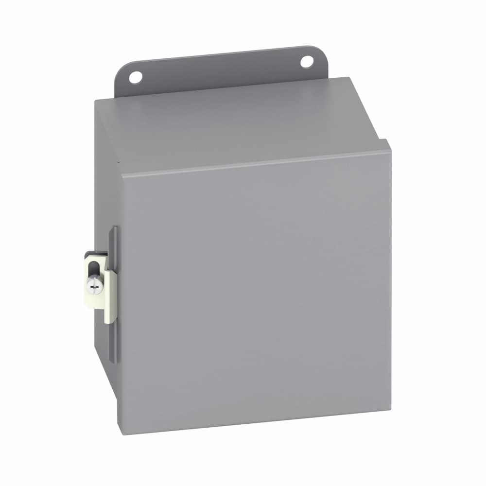 Eaton 12126-12CHC Eaton B-Line series JIC panel enclosure, 12" height, 6" length, 10" width, NEMA 12, Hinged cover, 12CHC enclosure, Wall mount, Small single door, External mounting feet, Carbon steel, Seamless poured in-place gasket Eaton 12126-12CHC Eaton B-Line series JIC panel enclosure, 12" height, 6" length, 10" width, NEMA 12, Hinged cover, 12CHC enclosure, Wall mount, Small single door, External mounting feet, Carbon steel, Seamless poured in-place gasket