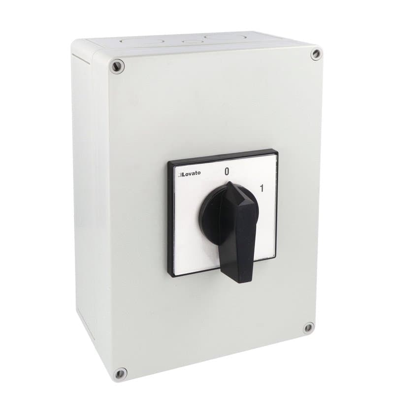 Lovato Electric 7GN12592P 7GN12592P Lovato - Enclosed rotary cam switch 7GN series, ON-OFF switch 4 poles 125A in plastic enclosure 180X254mm with black handle Lovato Electric 7GN12592P 7GN12592P Lovato - Enclosed rotary cam switch 7GN series, ON-OFF switch 4 poles 125A in plastic enclosure 180X254mm with black handle