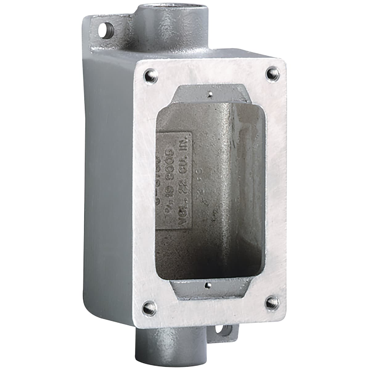 Hubbell SWB-6 SWB Series - Aluminum Feed-Thru Single-Gang Device Body For Use With XCS/XS/XT Cover Assemblies - Hub Size 1 Inch ; Copper free cast aluminum alloy. ; Ground flange joint between bolted cover and box provide required flame path. ; Accepts both miniature Hubbell SWB-6 SWB Series - Aluminum Feed-Thru Single-Gang Device Body For Use With XCS/XS/XT Cover Assemblies - Hub Size 1 Inch ; Copper free cast aluminum alloy. ; Ground flange joint between bolted cover and box provide required flame path. ; Accepts both miniature