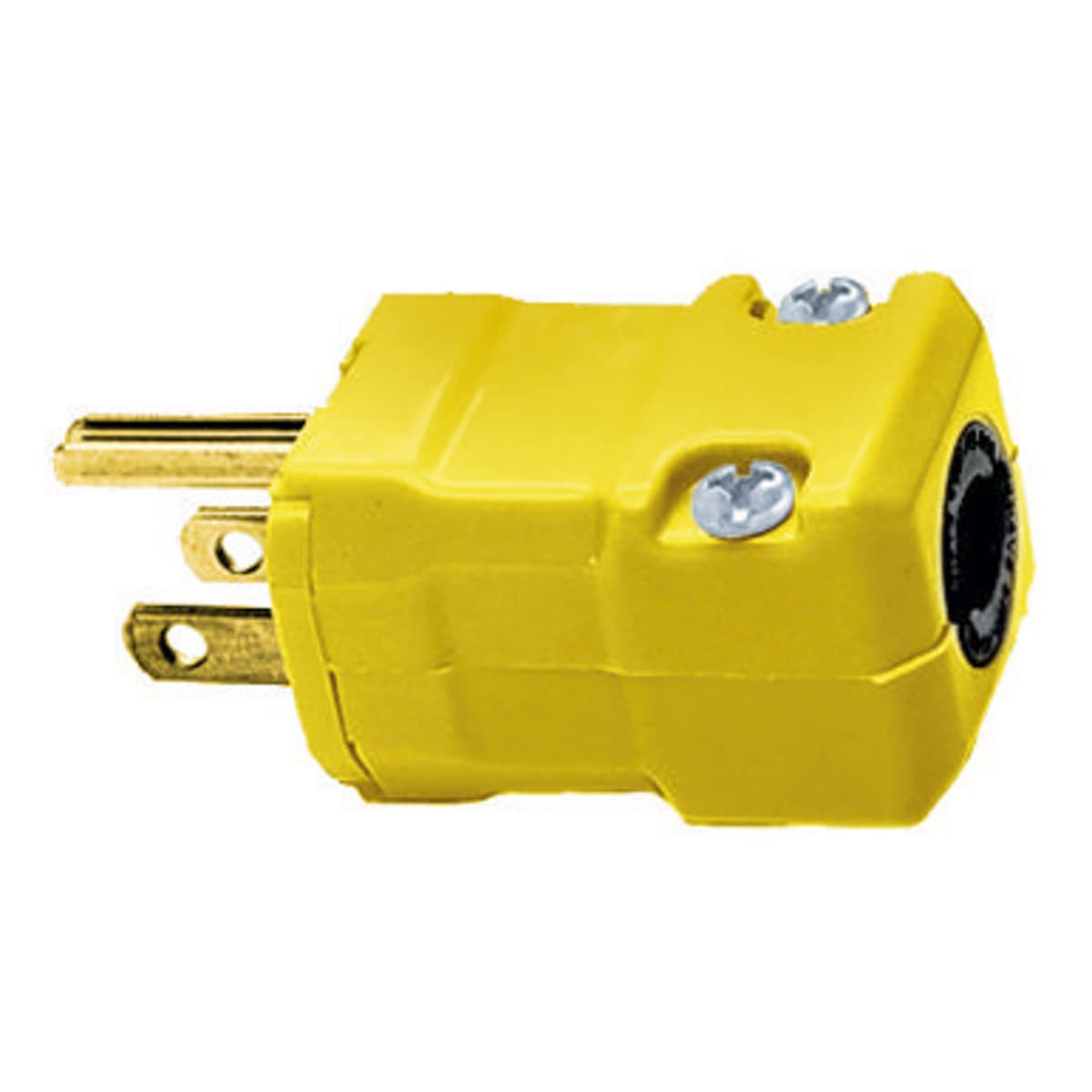 Hubbell HBL5965VY Straight Blade Devices, Male Plug, Valise Series, Industrial/Commercial Grade, Straight, 2-Pole 3-Wire Grounding, 15A 125V, 5-15P, Yellow, Single Pack. ; Hinged one piece body design for easy assembly ; Powerful, offsetting cord grips clamp on individual Hubbell HBL5965VY Straight Blade Devices, Male Plug, Valise Series, Industrial/Commercial Grade, Straight, 2-Pole 3-Wire Grounding, 15A 125V, 5-15P, Yellow, Single Pack. ; Hinged one piece body design for easy assembly ; Powerful, offsetting cord grips clamp on individual