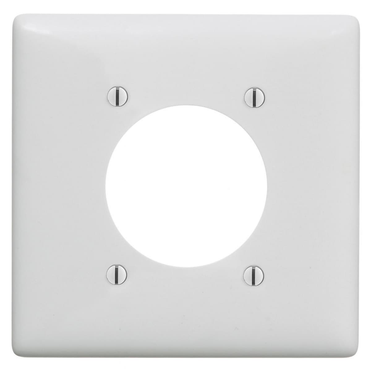 Hubbell NP703W Wallplates and Box Covers, Wallplate, Nylon, 2-Gang, 1) 2.15" Opening, White  ; Reinforcement ribs for extra strength ; High-impact, self-extinguishing nylon material ; Captive screw feature holds mounting screw in place ; 1-Single 2.16 in. (54.9) Diamete Hubbell NP703W Wallplates and Box Covers, Wallplate, Nylon, 2-Gang, 1) 2.15" Opening, White  ; Reinforcement ribs for extra strength ; High-impact, self-extinguishing nylon material ; Captive screw feature holds mounting screw in place ; 1-Single 2.16 in. (54.9) Diamete