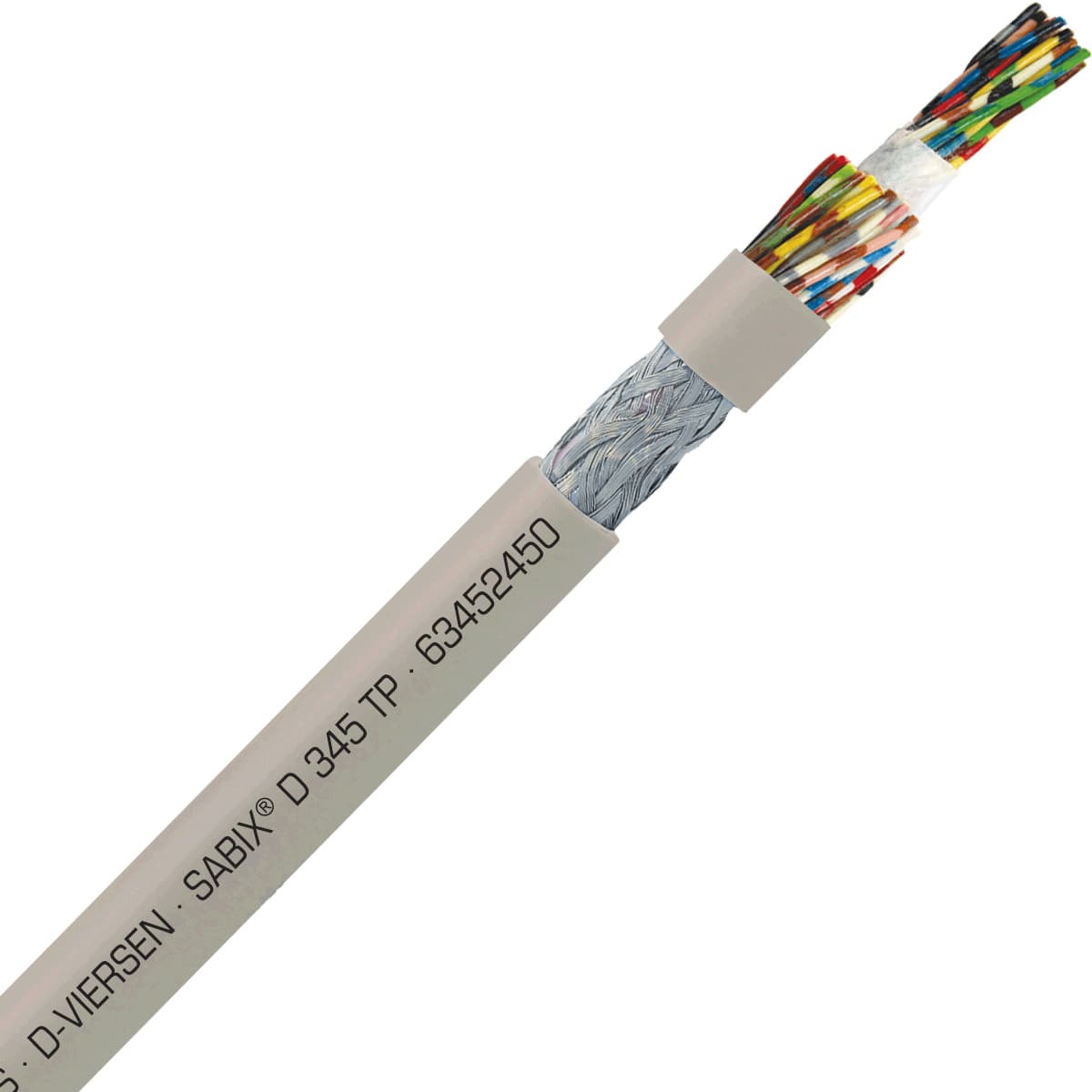 SAB 63452450 SABIX D 345 FRNC TP - 20 AWG/24pr, halogen-free flame retardant paired data cable, CE, RoHS SAB 63452450 SABIX D 345 FRNC TP - 20 AWG/24pr, halogen-free flame retardant paired data cable, CE, RoHS