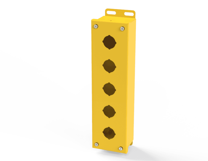 Saginaw Control SCE-5PB-RAL1018 PB Enclosure, Height:12.50", Width:3.25", Depth:2.75", RAL 1018 Yellow powder coat inside and out. Saginaw Control SCE-5PB-RAL1018 PB Enclosure, Height:12.50", Width:3.25", Depth:2.75", RAL 1018 Yellow powder coat inside and out.