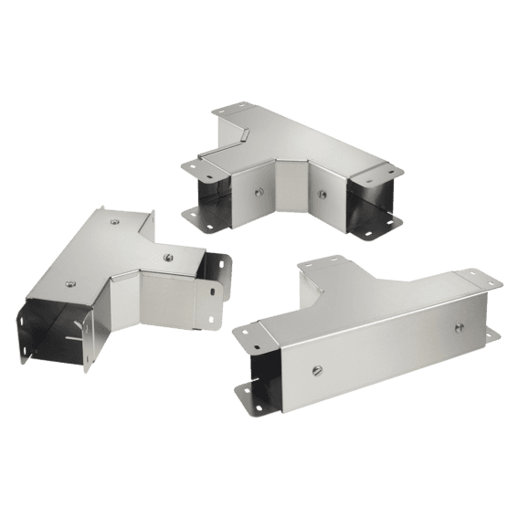 Hoffman CTS46PTFCSS 90-Degree Tee, 4.00x6.00, SS Type 304, Top Cover Sloped Perforated Hoffman CTS46PTFCSS 90-Degree Tee, 4.00x6.00, SS Type 304, Top Cover Sloped Perforated