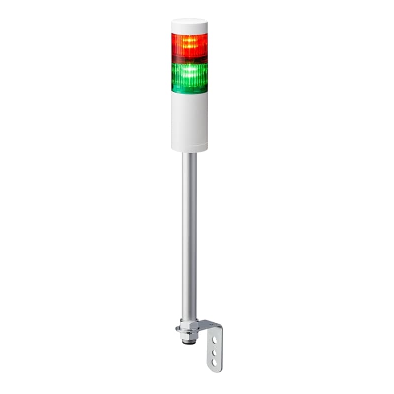 Patlite LR5-202LJNW-RG 50mm 2-tier Signal Tower, 24V DC, Pole Mount with L Bracket and Cable, No Flashing/Buzzer, Off-white Patlite LR5-202LJNW-RG 50mm 2-tier Signal Tower, 24V DC, Pole Mount with L Bracket and Cable, No Flashing/Buzzer, Off-white