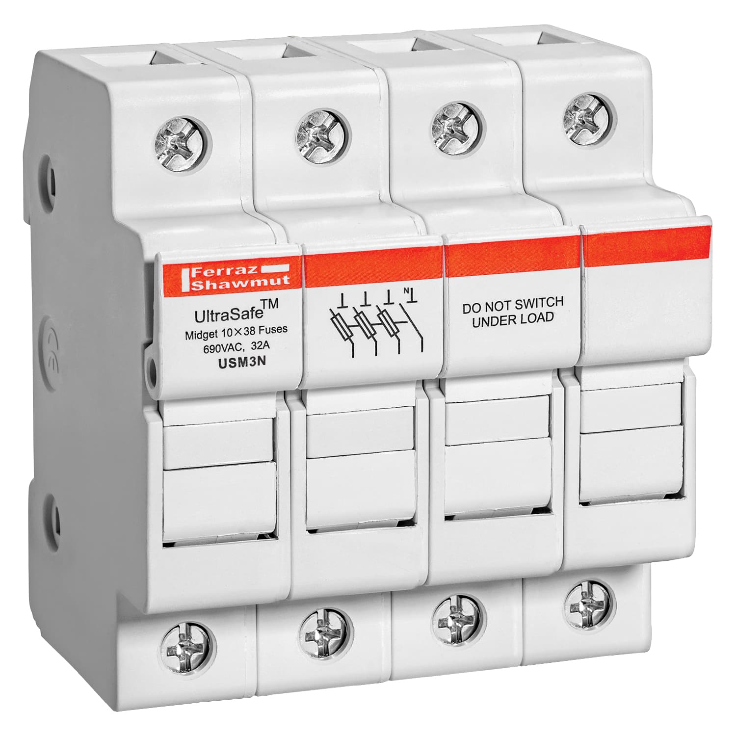 Mersen USM3N USM3N Mersen - Fuse Holder UltraSafe™ 800VAC 1000VDC Midget 30A 3-Pole+N Pressure Plate IP65 Mersen USM3N USM3N Mersen - Fuse Holder UltraSafe™ 800VAC 1000VDC Midget 30A 3-Pole+N Pressure Plate IP65