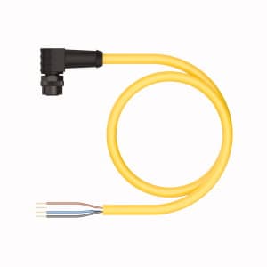 Turck EKWP-A4.400-XR8Y-15 Actuator and Sensor Cordset, Connection Cable, Cable length (L) 15 m, M12, Female, Right angle, 4-pin, Flexible Service Cable, Yellow CPE jacket, 4X18 AWG, Sunlight Resistant, -50 Cold Bend Rating, Oil Resistant, Flame Ratings: UL 1060, CSA FT1 Turck EKWP-A4.400-XR8Y-15 Actuator and Sensor Cordset, Connection Cable, Cable length (L) 15 m, M12, Female, Right angle, 4-pin, Flexible Service Cable, Yellow CPE jacket, 4X18 AWG, Sunlight Resistant, -50 Cold Bend Rating, Oil Resistant, Flame Ratings: UL 1060, CSA FT1