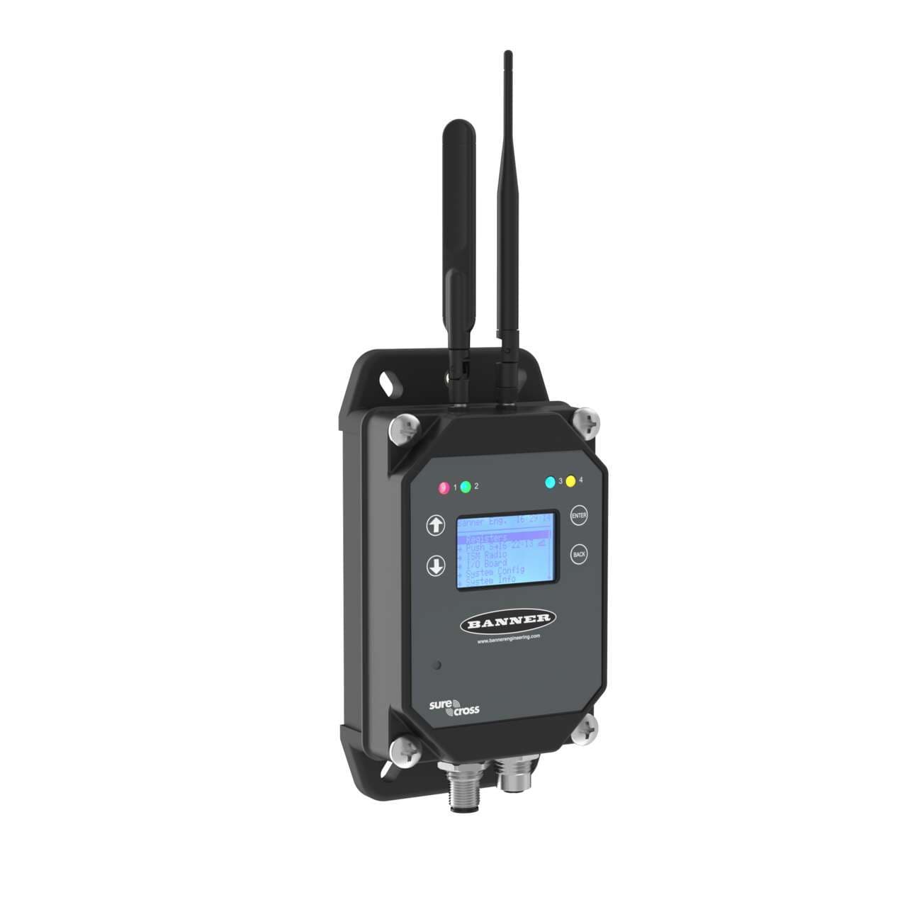 Banner DXM1200-B2R1 Banner DXM1200-B2R1 - DXM1200 Controller; DX80 Performance Gateway 900 MHz 1 W; M7 Processor, 16MB Memory, LCD Display, IP67; Female M12 (D-Code Ethernet); Modbus RTU Client, Modbus TCP, Ethernet IP; External Antennas Banner DXM1200-B2R1 Banner DXM1200-B2R1 - DXM1200 Controller; DX80 Performance Gateway 900 MHz 1 W; M7 Processor, 16MB Memory, LCD Display, IP67; Female M12 (D-Code Ethernet); Modbus RTU Client, Modbus TCP, Ethernet IP; External Antennas
