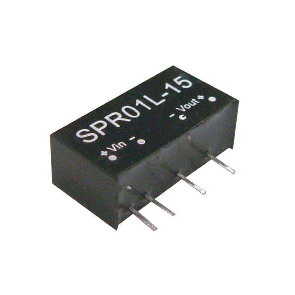 MEAN WELL SPR01O-15 DC-DC Converter PCB mount; Input 43.2-52.8Vdc; Single Output 15Vdc at 0.067A; SIP through hole package; 1000Vdc I/O isolation; SPR01O-15 is succeeded by SPRN01O-15. MEAN WELL SPR01O-15 DC-DC Converter PCB mount; Input 43.2-52.8Vdc; Single Output 15Vdc at 0.067A; SIP through hole package; 1000Vdc I/O isolation; SPR01O-15 is succeeded by SPRN01O-15.