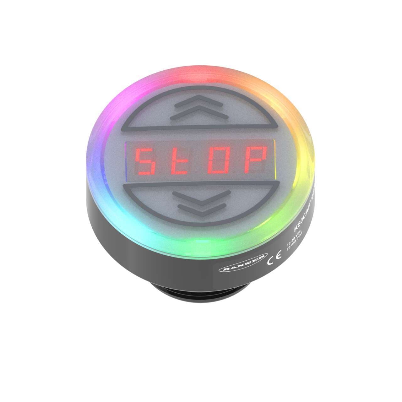 Banner K50PTCD4KQ K50 Pro Compact Touch with IO-Link; Polycarbonate; 18-30 V dc; IP67 IP69K; 4 Digit 7 Segment LED Display; Multicolor; 4-pin M12 Integral QD Banner K50PTCD4KQ K50 Pro Compact Touch with IO-Link; Polycarbonate; 18-30 V dc; IP67 IP69K; 4 Digit 7 Segment LED Display; Multicolor; 4-pin M12 Integral QD