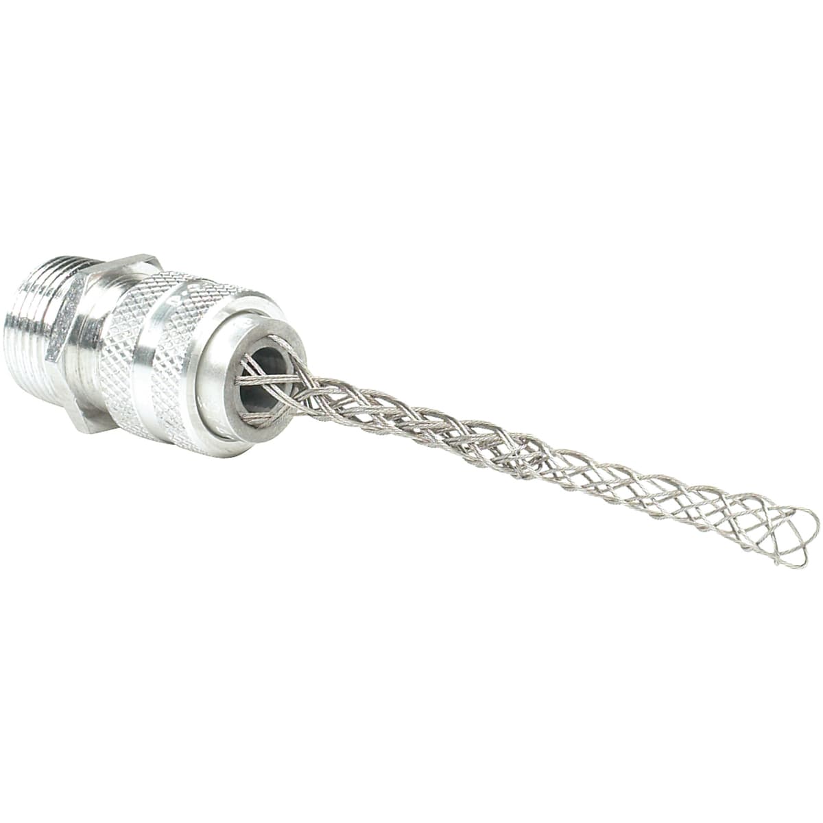 Hubbell ZS308-EX-MG 1" Aluminum Cord Connector, Straight w/ Mesh Grip, Cord Range .375-.500, Blue ; Aluminum fittings are strong, durable and corrosion resistant ; Internal grommet provides liquidtight seal ; Stainless steel mesh grips resist corrosion, prevent cord pull-o Hubbell ZS308-EX-MG 1" Aluminum Cord Connector, Straight w/ Mesh Grip, Cord Range .375-.500, Blue ; Aluminum fittings are strong, durable and corrosion resistant ; Internal grommet provides liquidtight seal ; Stainless steel mesh grips resist corrosion, prevent cord pull-o