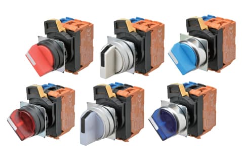 Omron A22NW-2BL-TRA-P202-RC A22NW - 22 mm Lighted Selector Switch Omron A22NW-2BL-TRA-P202-RC A22NW - 22 mm Lighted Selector Switch