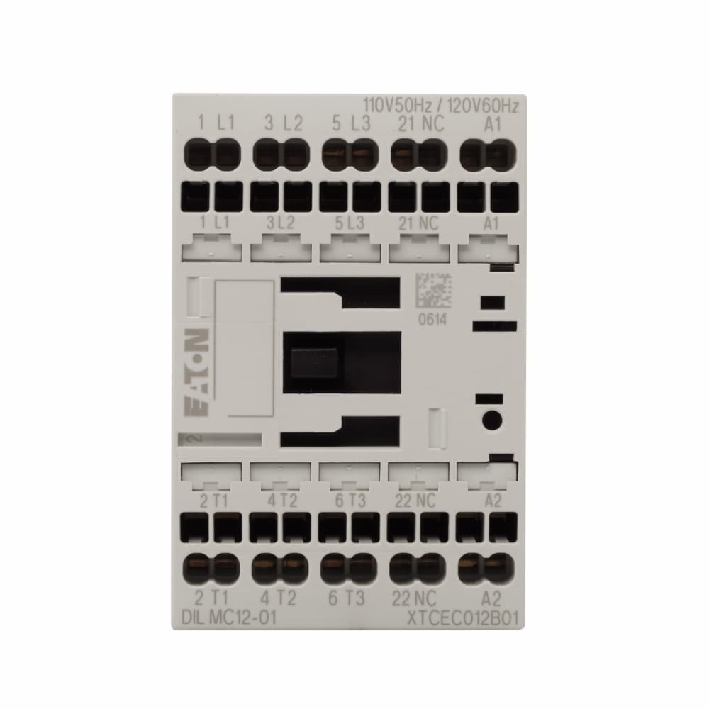 Eaton XTCEC012B01A XTCEC012B01A Eaton - Eaton XT IEC contactor, 12A, 110 Vac 50 Hz, 120 Vac 60 Hz, 1NC, 12A, Frame B, 45 mm, 50-60 Hz, 1, 2, 2/ 3, 3, 10, 10 hp (1/3PH @115, 200, 230/200, 230, 460, 575 V), Three-pole, Spring cage terminals, FVNR Eaton XTCEC012B01A XTCEC012B01A Eaton - Eaton XT IEC contactor, 12A, 110 Vac 50 Hz, 120 Vac 60 Hz, 1NC, 12A, Frame B, 45 mm, 50-60 Hz, 1, 2, 2/ 3, 3, 10, 10 hp (1/3PH @115, 200, 230/200, 230, 460, 575 V), Three-pole, Spring cage terminals, FVNR