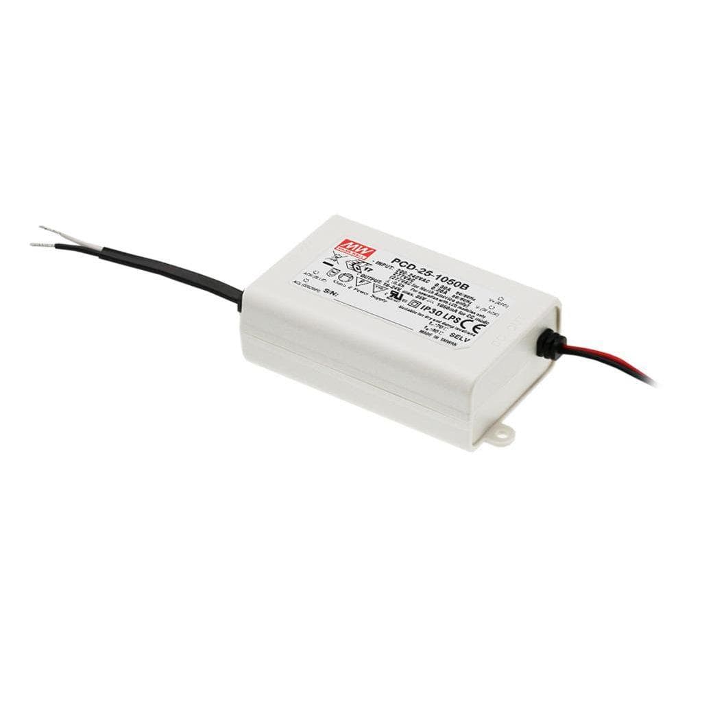 MEAN WELL PCD-25-700B AC-DC Single output LED driver Constant Current (CC); Output 0.7A at 24-36Vdc; AC phase-cut dimming MEAN WELL PCD-25-700B AC-DC Single output LED driver Constant Current (CC); Output 0.7A at 24-36Vdc; AC phase-cut dimming