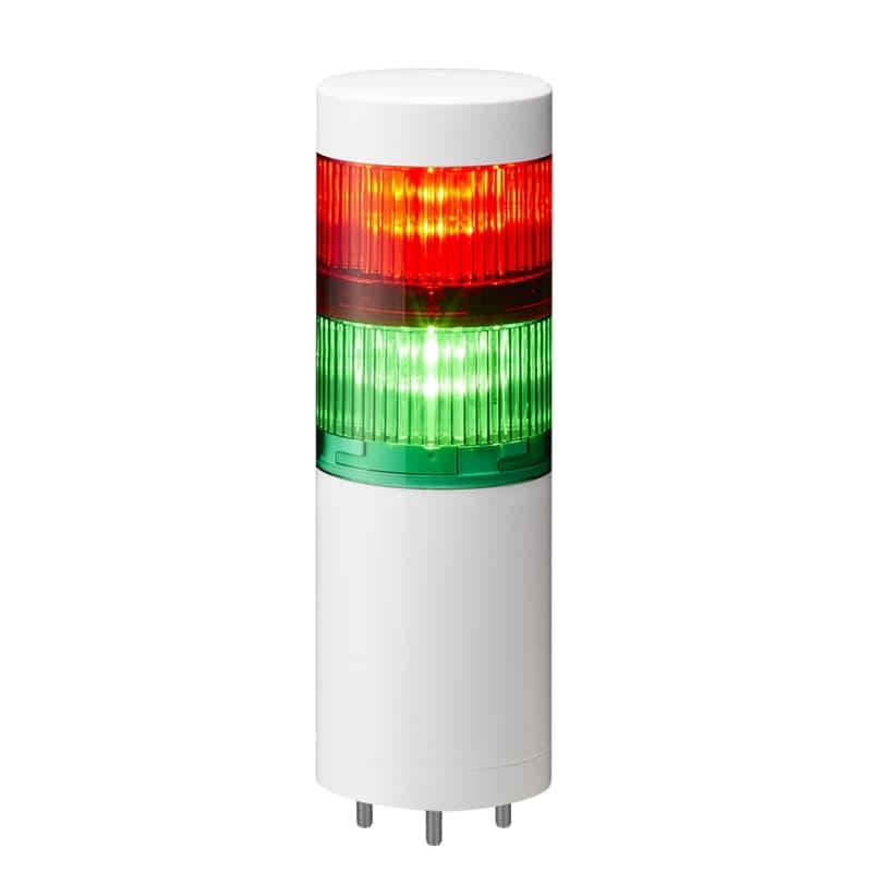 Patlite LR6-202WJNW-RG 60mm 2-tier Signal Tower, 24V DC, Direct Mount/Cable, No Flashing/Buzzer, Off-white Patlite LR6-202WJNW-RG 60mm 2-tier Signal Tower, 24V DC, Direct Mount/Cable, No Flashing/Buzzer, Off-white