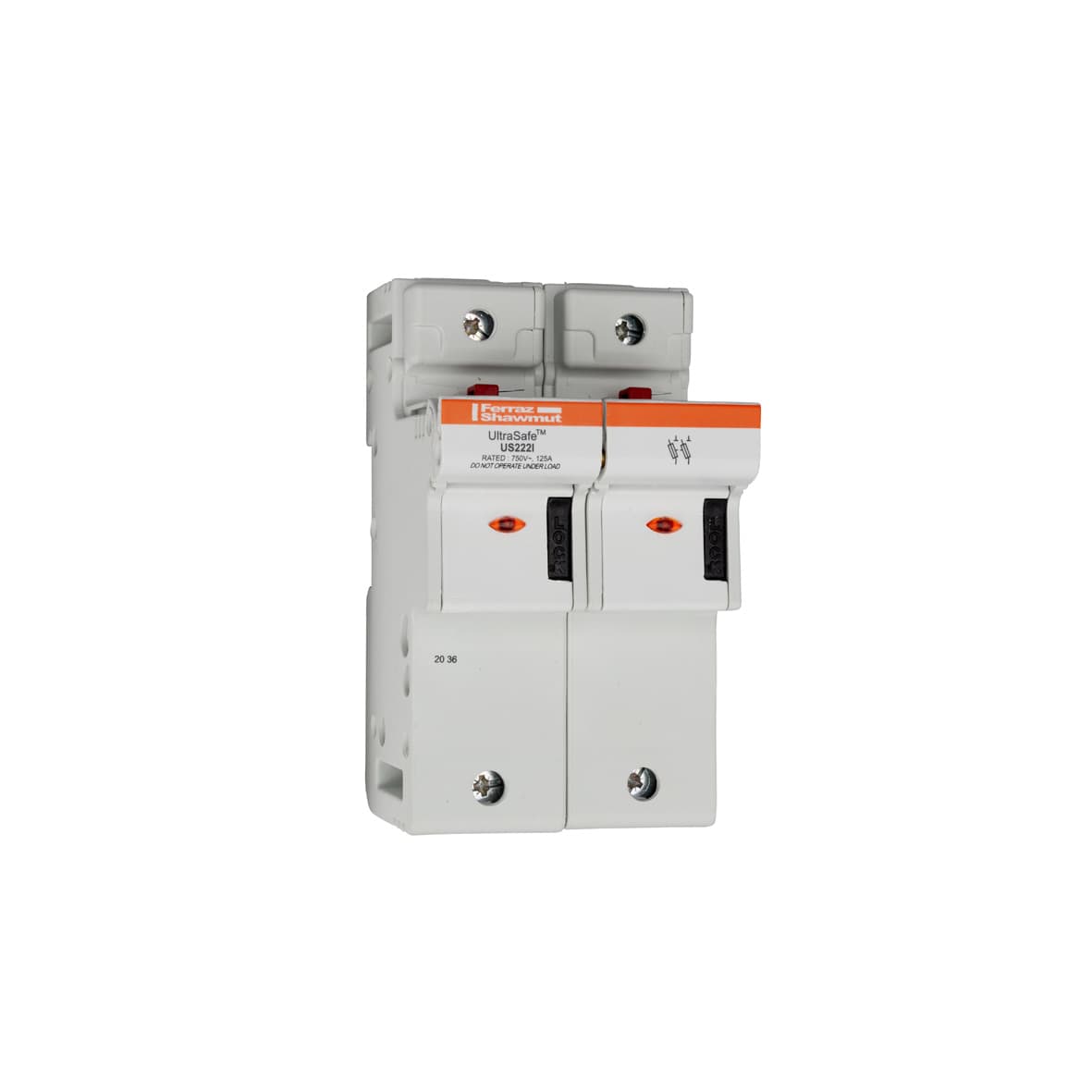 Mersen L331164 L331164 Mersen - Fuse Holder UltraSafe™ 800VAC 1000VDC UL Fuse size 22x58 2-Pole Visual Indicator Pressure Plate IP20 Mersen L331164 L331164 Mersen - Fuse Holder UltraSafe™ 800VAC 1000VDC UL Fuse size 22x58 2-Pole Visual Indicator Pressure Plate IP20