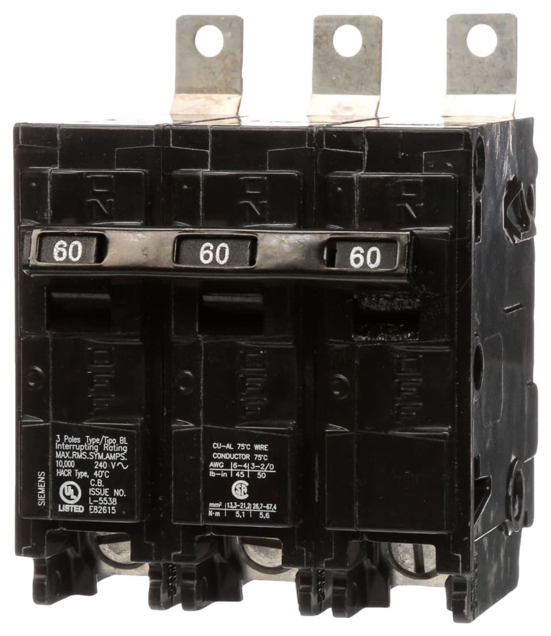 Siemens B360 Siemens B360 Miniature Circuit Breakers (MCBs) 3P 60A EA Siemens B360 Siemens B360 Miniature Circuit Breakers (MCBs) 3P 60A EA