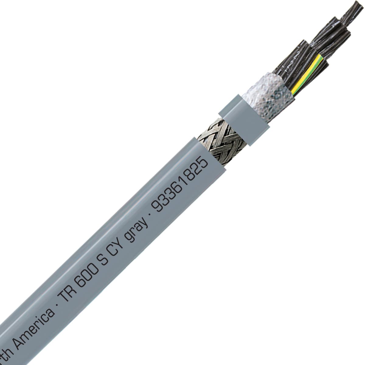 SAB 93361825 TR 600 S CY - 18 AWG/25c, shielded oil resistant flexible exposed run tray cable, UL, CSA, CE, RoHS SAB 93361825 TR 600 S CY - 18 AWG/25c, shielded oil resistant flexible exposed run tray cable, UL, CSA, CE, RoHS