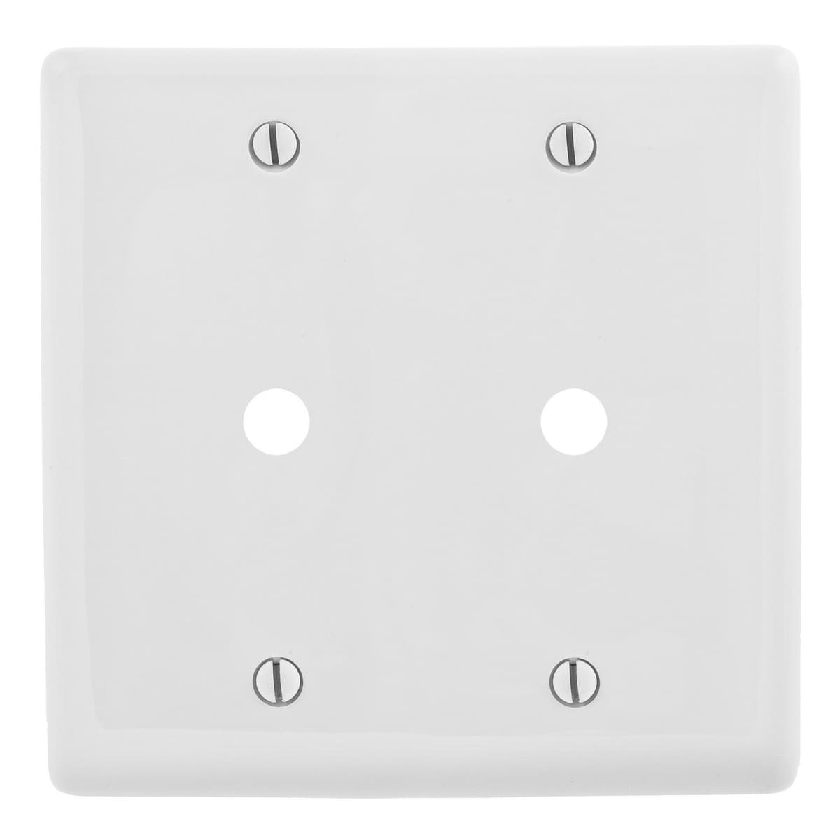 Hubbell NP21W Wallplates, Nylon, 2-Gang, 2) .406" Opening, White  ; Reinforcement ribs for extra strength ; High-impact, self-extinguishing nylon material ; Captive screw feature holds mounting screw in place ; Standard Size is 1/8" larger to give you extra coverage to Hubbell NP21W Wallplates, Nylon, 2-Gang, 2) .406" Opening, White  ; Reinforcement ribs for extra strength ; High-impact, self-extinguishing nylon material ; Captive screw feature holds mounting screw in place ; Standard Size is 1/8" larger to give you extra coverage to