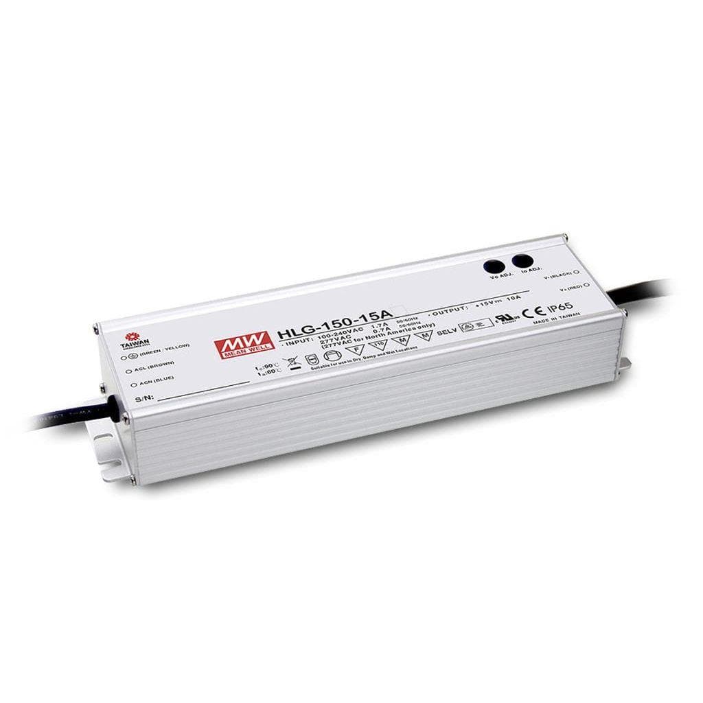 MEAN WELL HLG-150H-48 AC-DC Single output LED driver Mix mode (CV+CC) with built-in PFC; Output 48Vdc at 3.2A; IP67; Cable output MEAN WELL HLG-150H-48 AC-DC Single output LED driver Mix mode (CV+CC) with built-in PFC; Output 48Vdc at 3.2A; IP67; Cable output