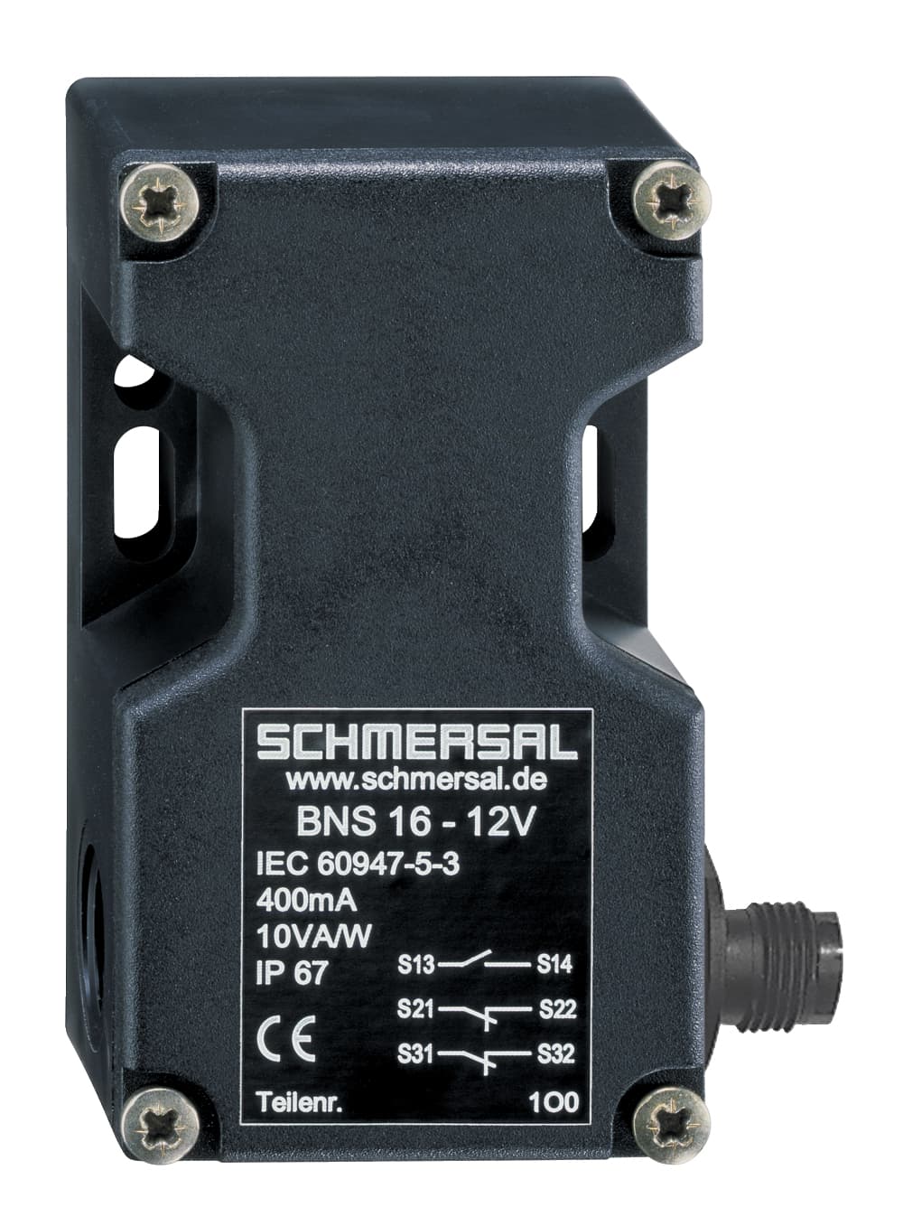 Schmersal BNS 16-12ZD-ST2 Safety sensors; Magnetic safety sensors; Connector M12, 8-pole; Thermoplastic enclosure; Suitable for food processing industry; Concealed mounting possible; 52 mm x 90 mm x 32 mm; Long life; no mechanical wear; Insensitive to transverse misalignment; Inse Schmersal BNS 16-12ZD-ST2 Safety sensors; Magnetic safety sensors; Connector M12, 8-pole; Thermoplastic enclosure; Suitable for food processing industry; Concealed mounting possible; 52 mm x 90 mm x 32 mm; Long life; no mechanical wear; Insensitive to transverse misalignment; Inse