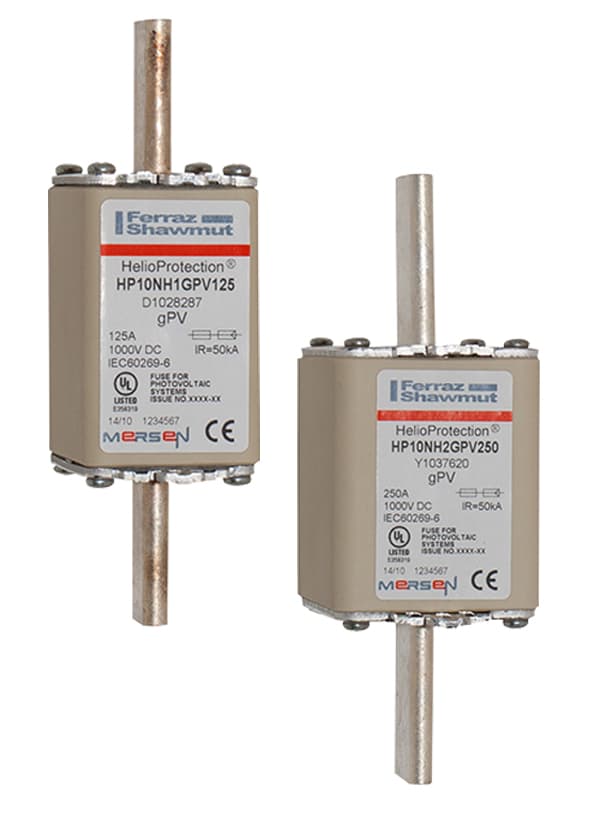 Mersen A1028284 A1028284 Mersen Photovoltaic fuse gPV 1000VDC IEC 1000VDC UL Size NH1 63A With Plain Blades For Clip Mersen A1028284 A1028284 Mersen Photovoltaic fuse gPV 1000VDC IEC 1000VDC UL Size NH1 63A With Plain Blades For Clip