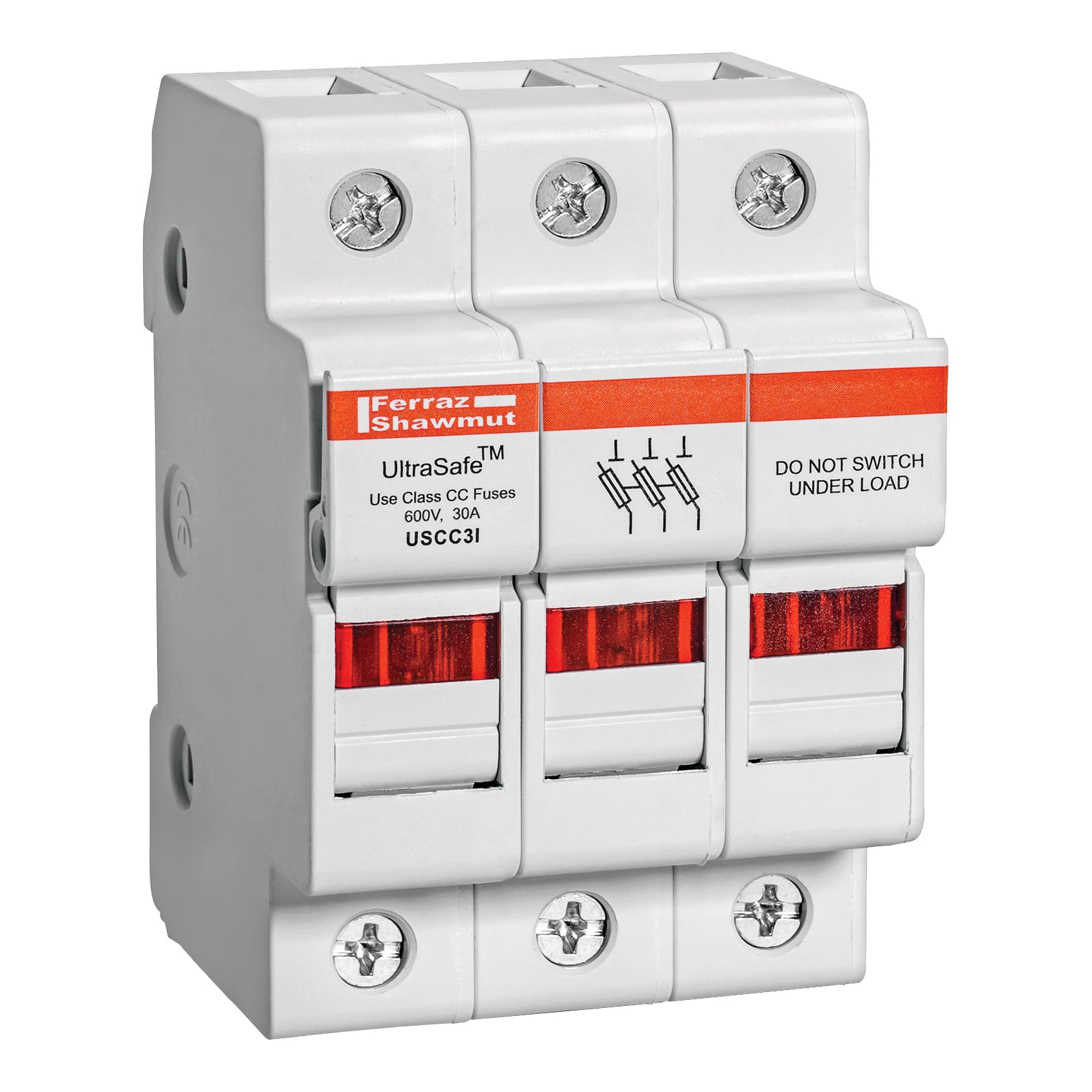 Mersen USCC3I USCC3I Mersen - Fuse Holder UltraSafe™ 600VAC 600VDC Class CC 30A 3-Pole LED Pressure Plate IP65 Mersen USCC3I USCC3I Mersen - Fuse Holder UltraSafe™ 600VAC 600VDC Class CC 30A 3-Pole LED Pressure Plate IP65
