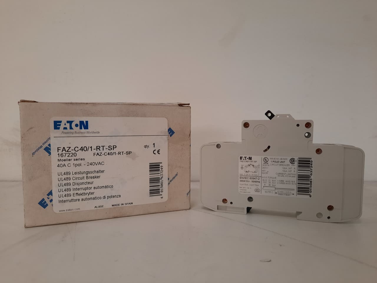 Eaton FAZ-C40/1-RT-SP FAZ-C40/1-RT-SP Eaton - UL 1077 Industrial Miniature Circuit Breaker - Supplementary Protector Eaton FAZ-C40/1-RT-SP FAZ-C40/1-RT-SP Eaton - UL 1077 Industrial Miniature Circuit Breaker - Supplementary Protector