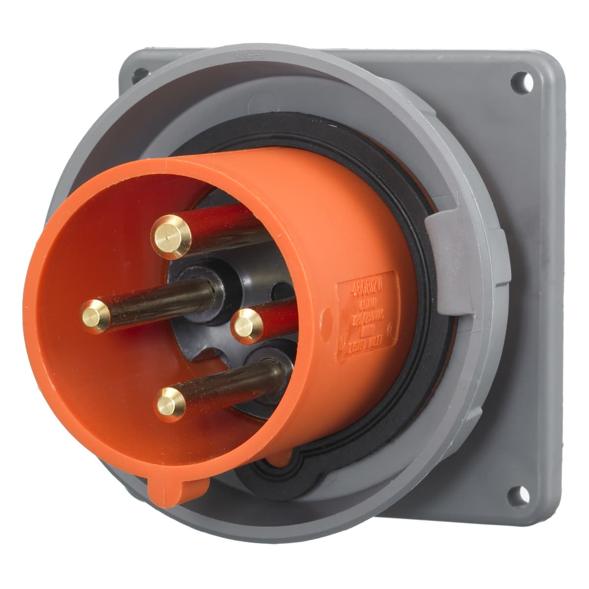 Hubbell HBL4100B12W Heavy Duty Products, IEC Pin and Sleeve Devices, Industrial Grade, Male, Flanged Inlet, 100A 125/250V, 3-Pole 4- Wire Grounding, Terminal Screws, Orange, Watertight ; Solid one-piece pins for reliable electrical contact ; Gasketed sealing ring provides w Hubbell HBL4100B12W Heavy Duty Products, IEC Pin and Sleeve Devices, Industrial Grade, Male, Flanged Inlet, 100A 125/250V, 3-Pole 4- Wire Grounding, Terminal Screws, Orange, Watertight ; Solid one-piece pins for reliable electrical contact ; Gasketed sealing ring provides w