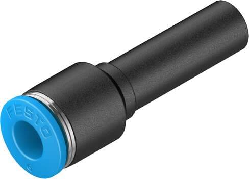 Festo 153042 push-in connector QS-8H-6 with push-in sleeve. Size: Standard, Nominal size: 3,8 mm, Assembly position: Any, Container size: 10, Design structure: Push/pull principle Festo 153042 push-in connector QS-8H-6 with push-in sleeve. Size: Standard, Nominal size: 3,8 mm, Assembly position: Any, Container size: 10, Design structure: Push/pull principle