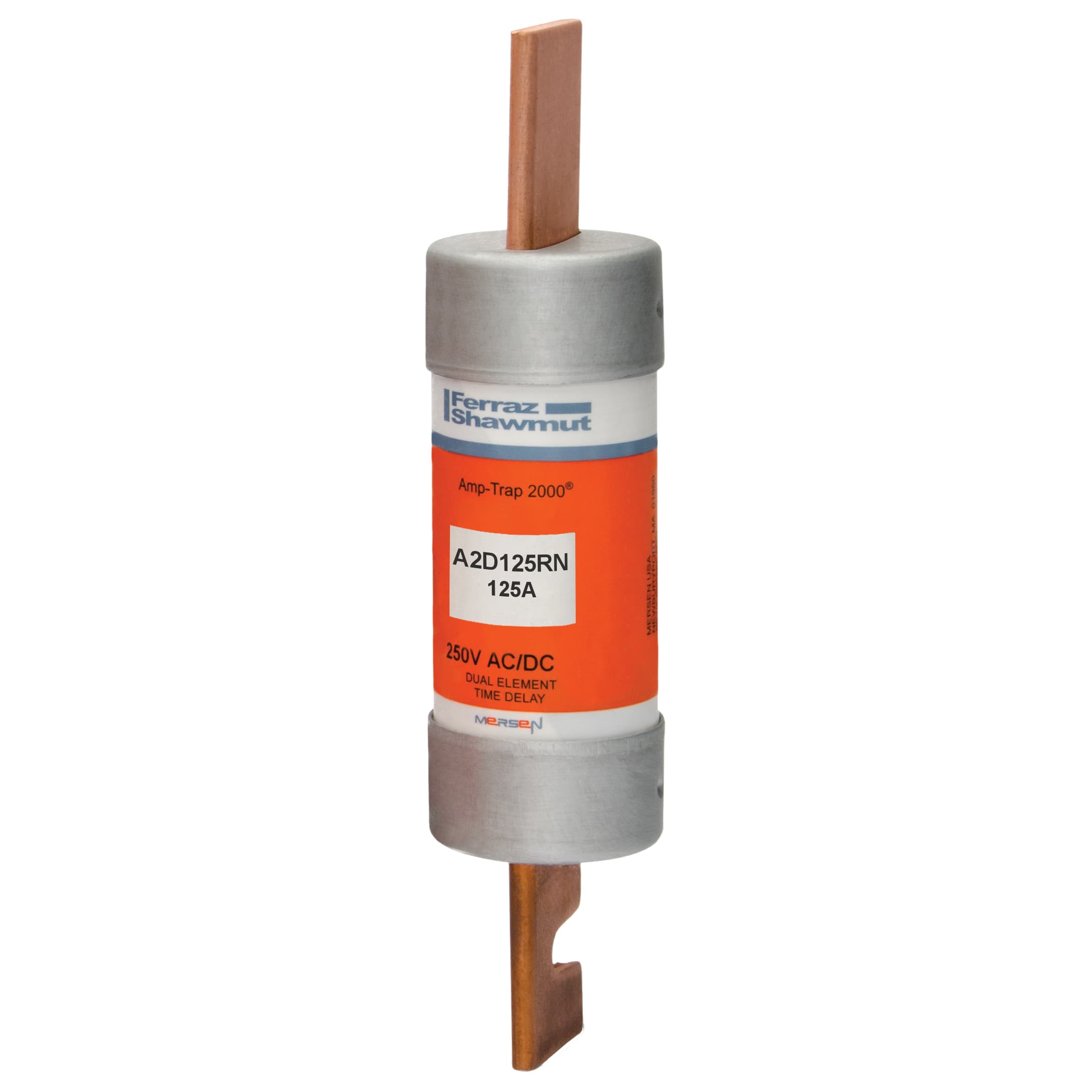 Mersen A2D125RN A2D125RN Mersen - Fuse A2D-R - Class RK1 - Time-Delay 250VAC 250VDC 125A Blade Amp-Trap 2000® Mersen A2D125RN A2D125RN Mersen - Fuse A2D-R - Class RK1 - Time-Delay 250VAC 250VDC 125A Blade Amp-Trap 2000®
