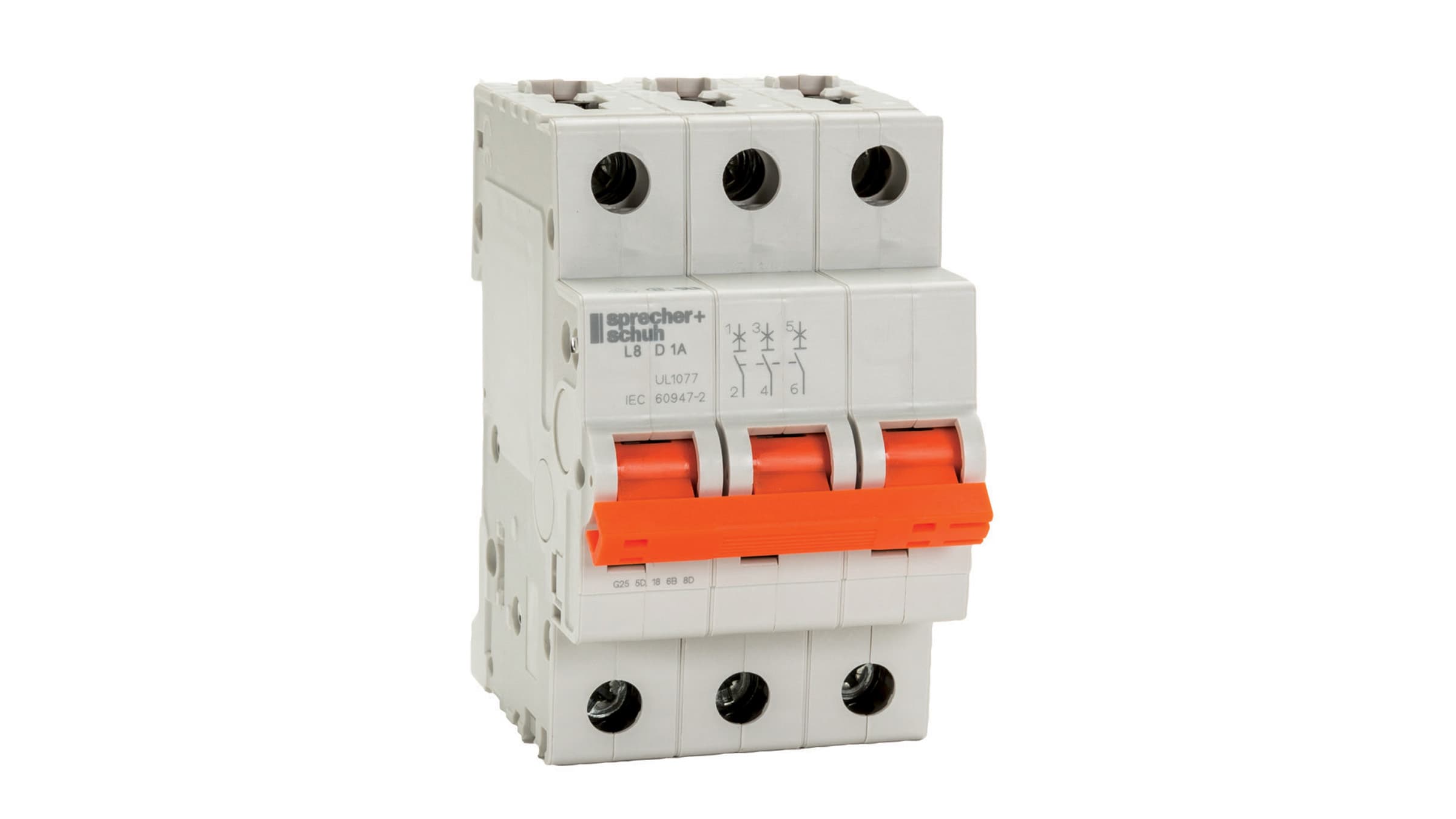 Sprecher + Schuh L8-63/3/D Sprecher + Schuh L8-63/3/D - Supplementary Protectors, CURVE-D, 63A, 3-POLE, UL1077/ NFPA79/ CSA/ CE Sprecher + Schuh L8-63/3/D Sprecher + Schuh L8-63/3/D - Supplementary Protectors, CURVE-D, 63A, 3-POLE, UL1077/ NFPA79/ CSA/ CE