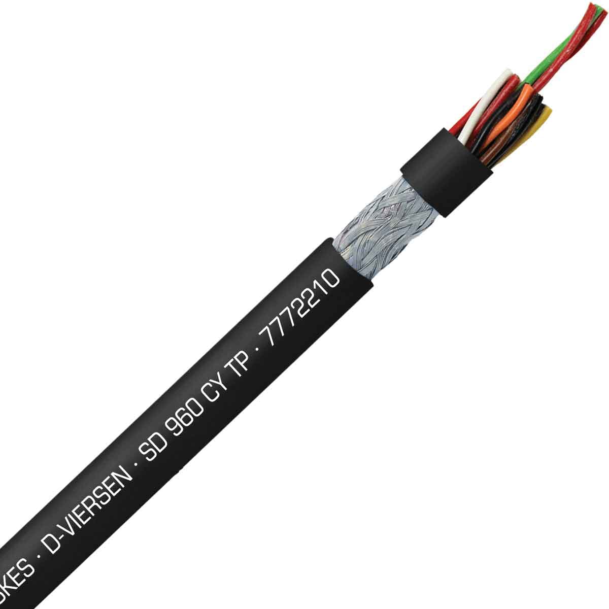 SAB 7772210 S 960 CY TP - 22 AWG/10pr, shielded oil resistant continuous flex PVC paired data cable, UL, CE, RoHS SAB 7772210 S 960 CY TP - 22 AWG/10pr, shielded oil resistant continuous flex PVC paired data cable, UL, CE, RoHS