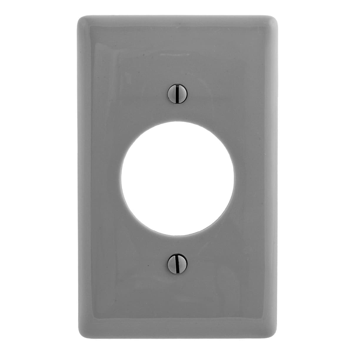 Hubbell NP720GY Wallplates and Box Covers, Wallplate, Nylon, 1-Gang, 1) 1.60" Opening, Gray  ; Reinforcement ribs for extra strength ; High-impact, self-extinguishing nylon material ; Captive screw feature holds mounting screw in place ; 1-Single 1.60 in. (40.6) Diameter Hubbell NP720GY Wallplates and Box Covers, Wallplate, Nylon, 1-Gang, 1) 1.60" Opening, Gray  ; Reinforcement ribs for extra strength ; High-impact, self-extinguishing nylon material ; Captive screw feature holds mounting screw in place ; 1-Single 1.60 in. (40.6) Diameter